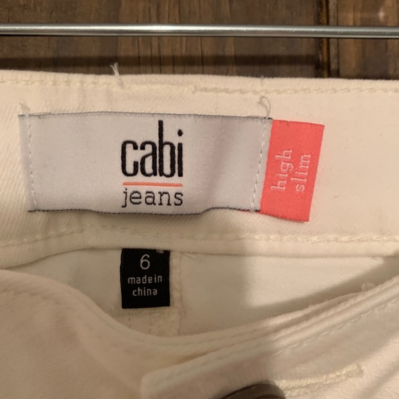 Cabi High Slim White Distressed Jeans - Picture 4 of 4